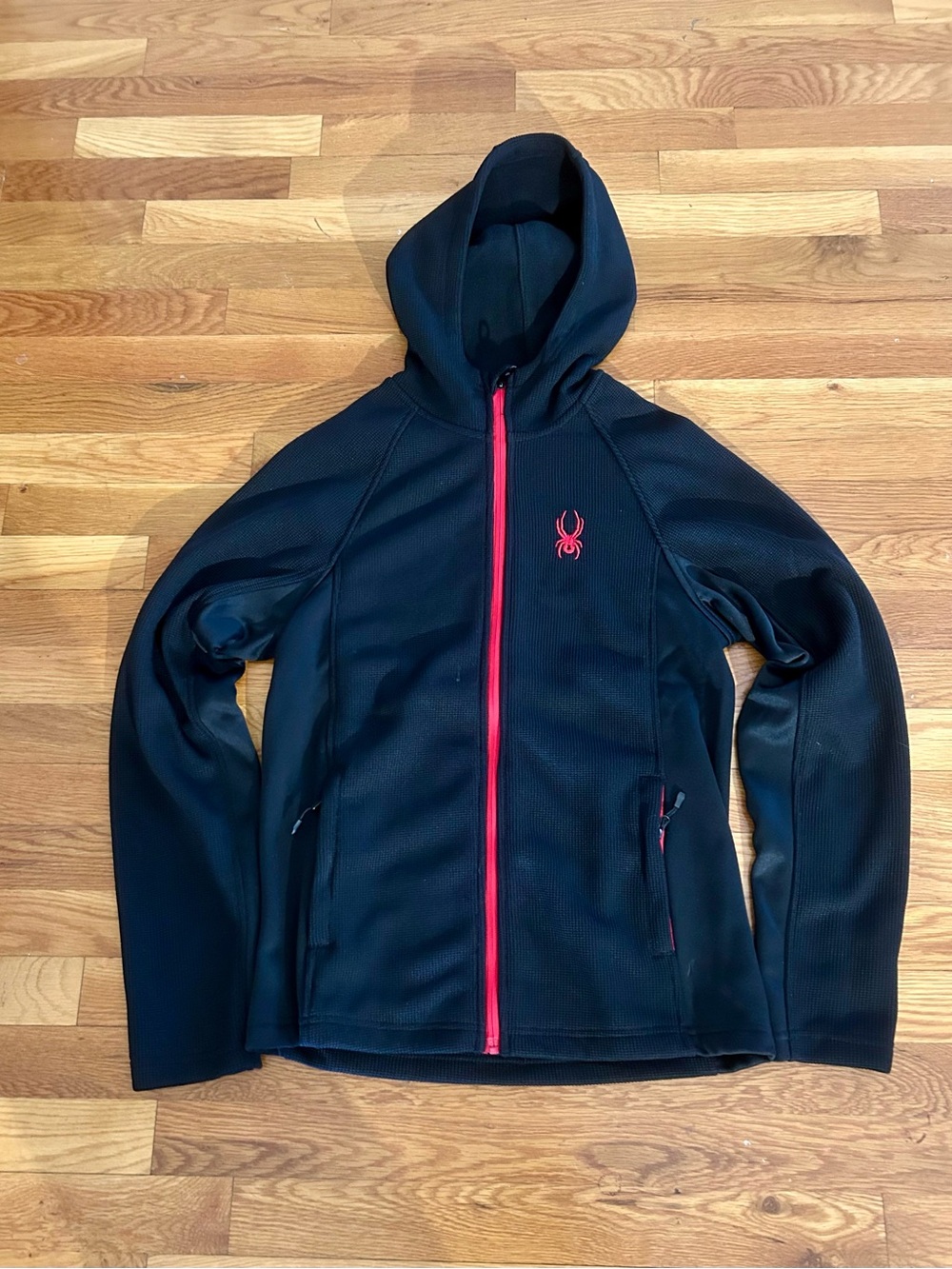 Spyder Black & Red Lined Fleece Full Zip Hoodie NWT Sz Small